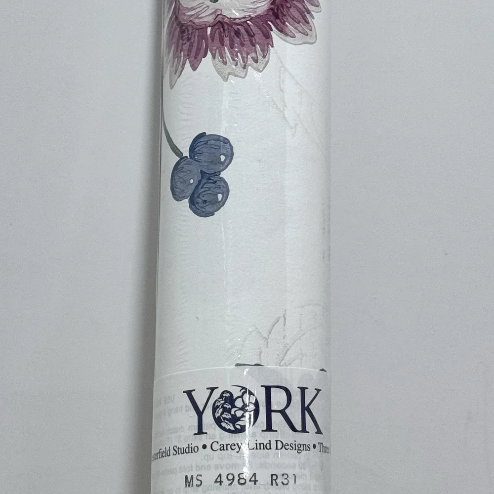 VTG York Wallcovering Wallpaper 1 Double Roll MS 4984 R31 Floral Pattern